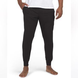 JOCKEY Men’s Black Gray Elastic Gray Logo Waist Lounge Jersey Joggers w pockets